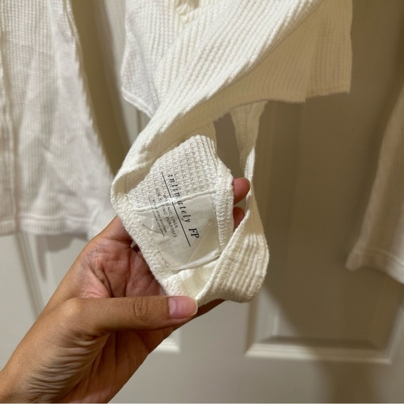 Free People BOHO On a Cloud White Bell Sleeve Bodysuit - Picture 6 of 7